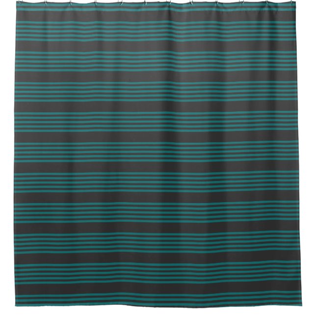 Cortina Para Box Teal e carvão cinco estilos (Frente)