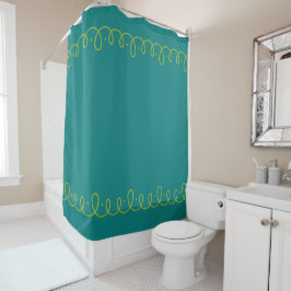 Cortina Para Box Teal e Verde limão