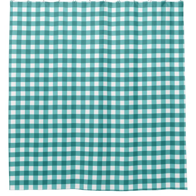 Cortina Para Box Teal Gingham (Frente)
