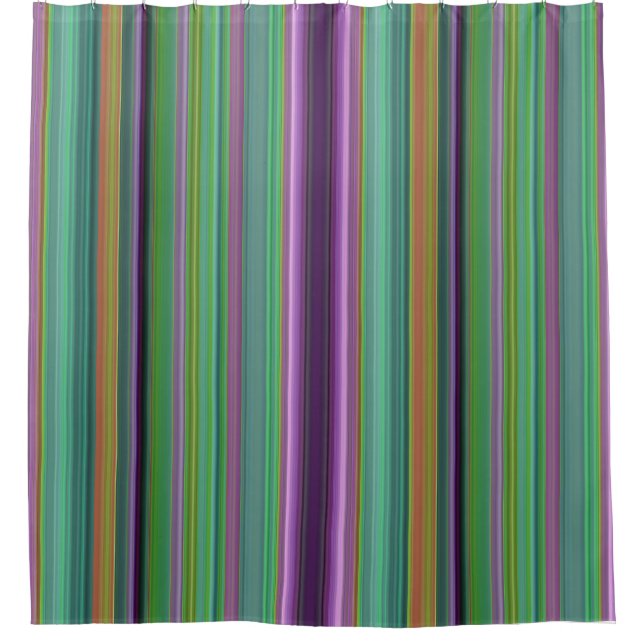 Cortina Para Box Teal Lavender Orange Purple Stripes (Frente)