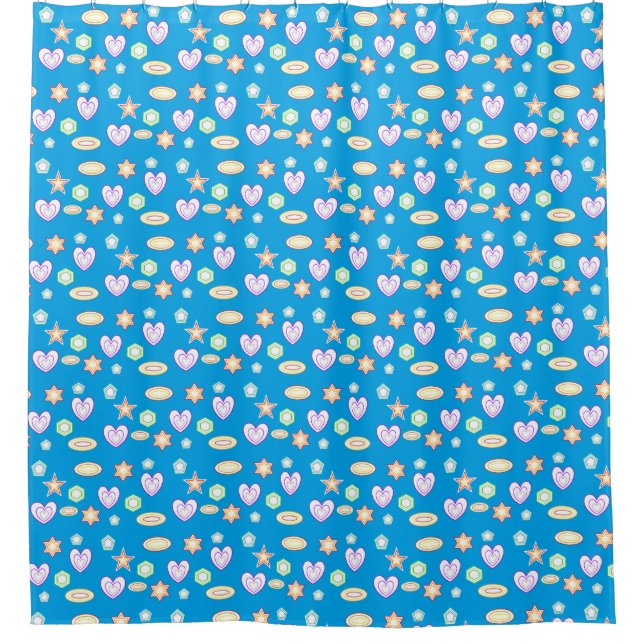 Cortina Para Box Teal Shapes  (Frente)