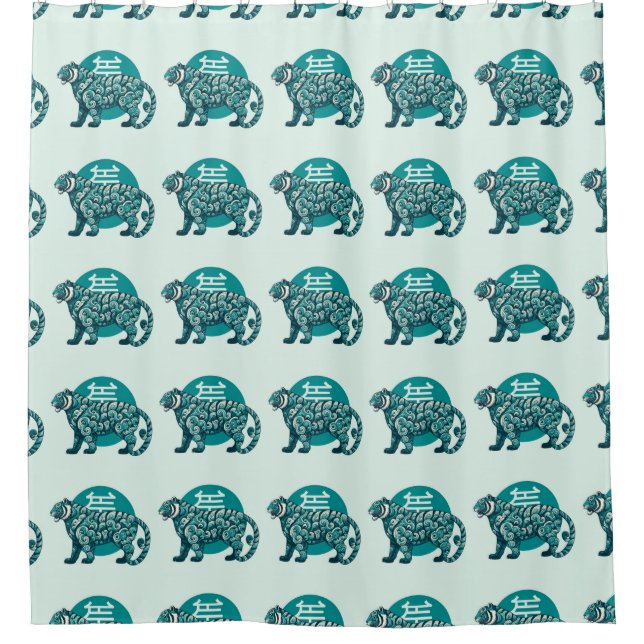 Cortina Para Box Teal Tiger Emblem (Frente)