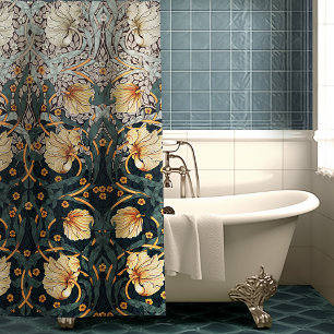 Cortina Para Box Teal Yellow Pimpernel William Morris Floral