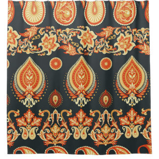 Cortina Para Box Tecido Étnico Paisley Oriental