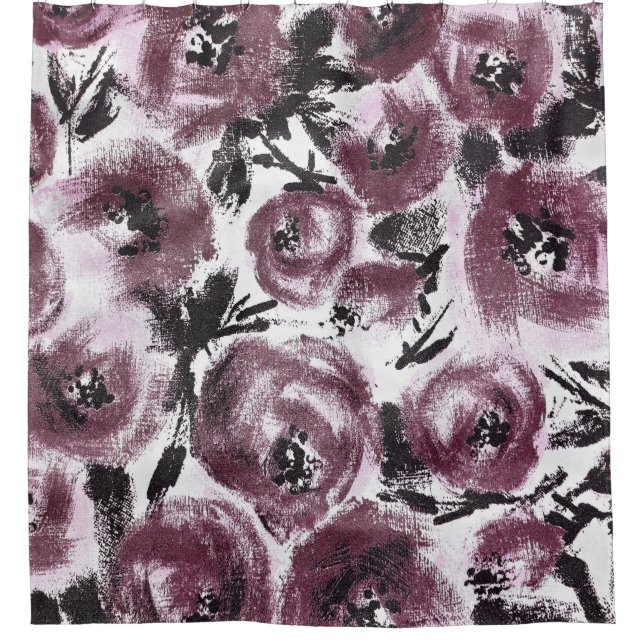 Cortina Para Box tecido rosa abstrato, texturas diversas. (Frente)