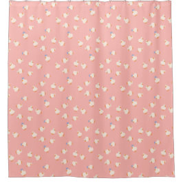 Cortina Para Box Tema de Patos Ilustrados à Mão Doce Rosa