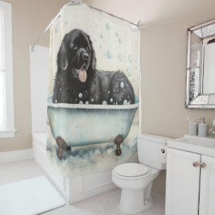 Cortina Para Box Terra Nova Na Bathtub Watercolor Dog Art