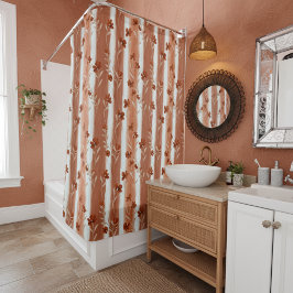 Cortina Para Box Terracotta Wildflower Stripe