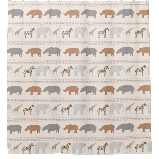 Cortina Para Box Teste padrão africano 1 dos animais (Frente)