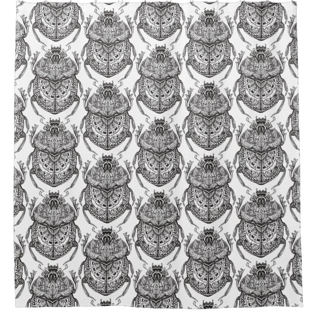 Cortina Para Box Teste padrão com Doodle da mão (Frente)