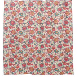 Cortina Para Box Teste padrão das flores e das folhas da peônia