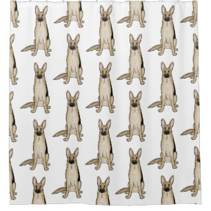 Cortina Para Box Teste padrão dos cães de german shepherd de Tan