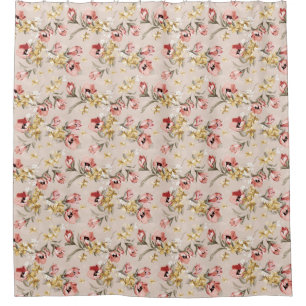 Cortina Para Box Teste padrão floral 3 da elegância abstrata