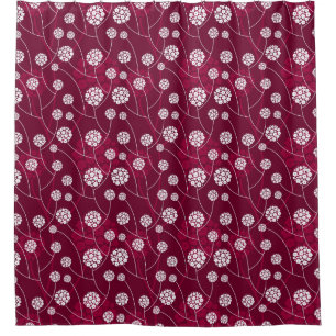 Cortina Para Box Teste padrão floral abstrato
