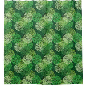 Cortina Para Box Teste padrão floral verde