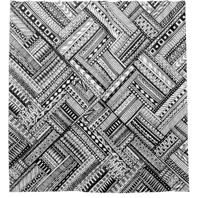 Cortina Para Box Teste padrão tribal inspirado da arte (Frente)