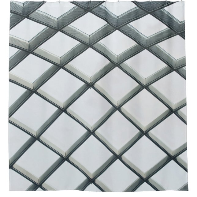 Cortina Para Box Teto de cúpula de metal branco e vidro (Frente)