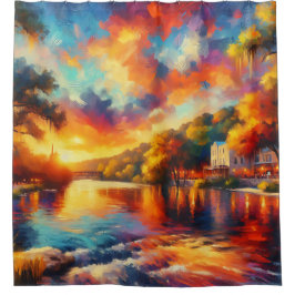 Cortina Para Box "Texas Hill Country: River Sunset"