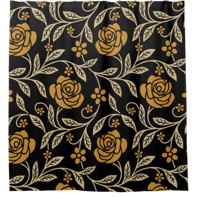 Cortina Para Box Têxtil indiano: tradicional sem costura floral. (Frente)