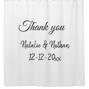 Cortina Para Box texto simples de agradecimento ao casal com nome e