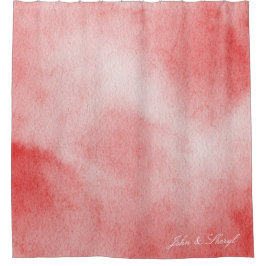 Cortina Para Box Textura de abstrato Red e White Watercolor