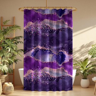 Cortina Para Box Textura de Agato de Gliteria Roxo