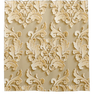 Cortina Para Box Textura de Cor damasco da Vintage Elegante