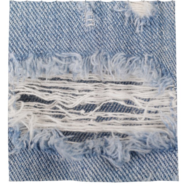 Cortina Para Box Textura de Jeans com risca desbotada (Frente)