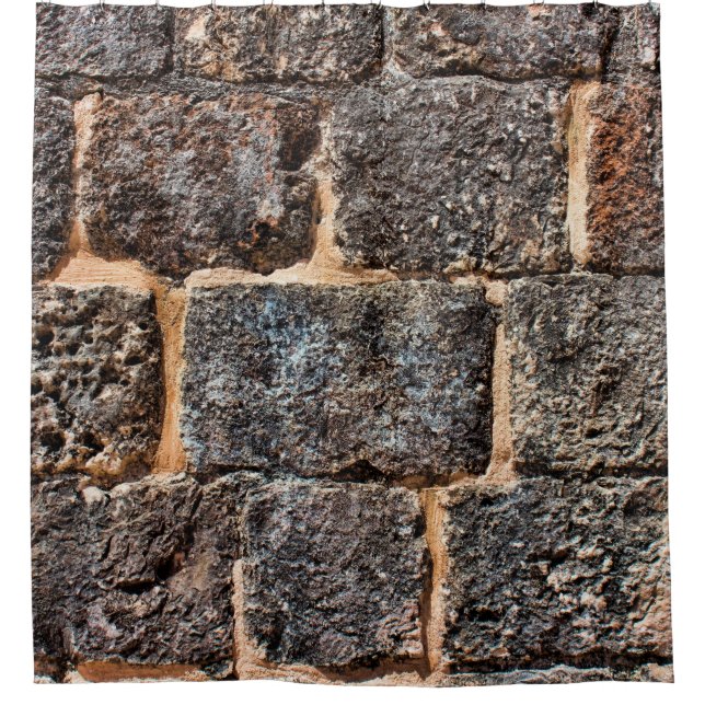 Cortina Para Box Textura de pedra de alvenaria de parede (Frente)