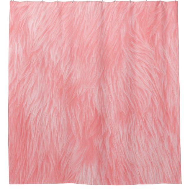 Cortina Para Box Textura de pele de lã rosa macia (Frente)