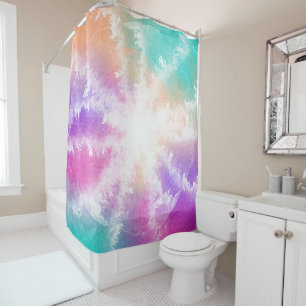 Cortina Para Box Tie Dye Pastel Watercolor Cor Laranja Cor-de-rosa