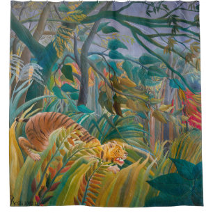 Cortina Para Box Tigre na selva exótica de floresta tropical tempe