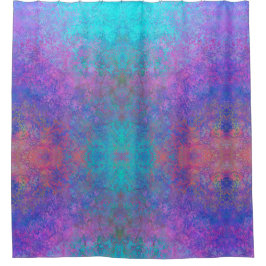 Cortina Para Box Tinta Álcool Arco-Íris, Abstrato cor-de-rosa brilh