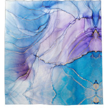 Tinta Azul Moderna e Roxo Marmoreada