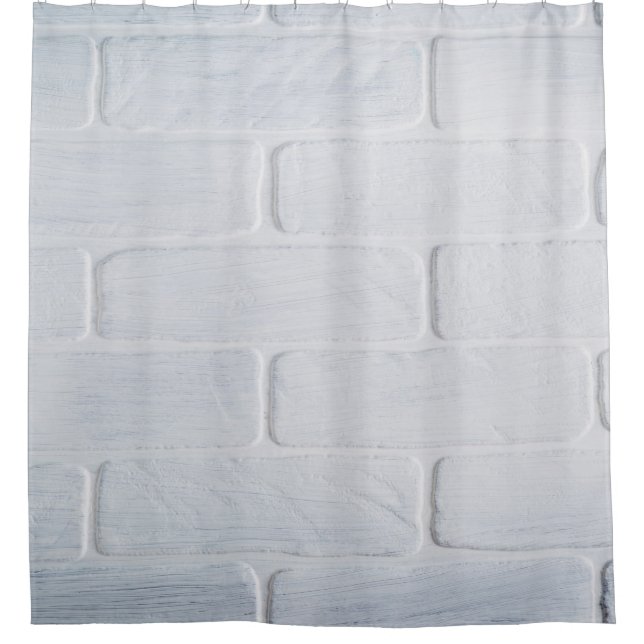 Cortina Para Box Tinta branca de tijolo de textura (Frente)