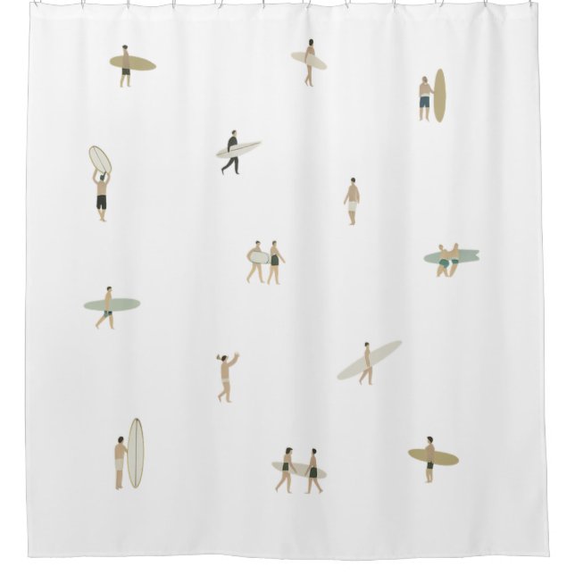 Cortina Para Box Tiny Surfers Shower Curtain (Frente)