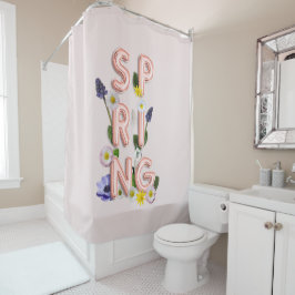 Cortina Para Box Tipografia do PRIMAVERA de Flor Dourada Giry Rosa