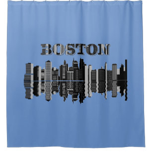 Cortina Para Box Tipografia em Boston Skyline
