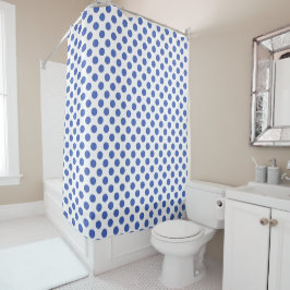 Cortina Para Box Toalha Bolinhas Azul Grande Moderna