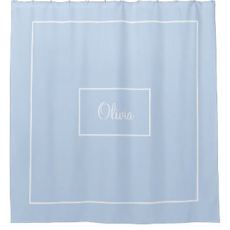 Cortina Para Box Toalha monogramada azul