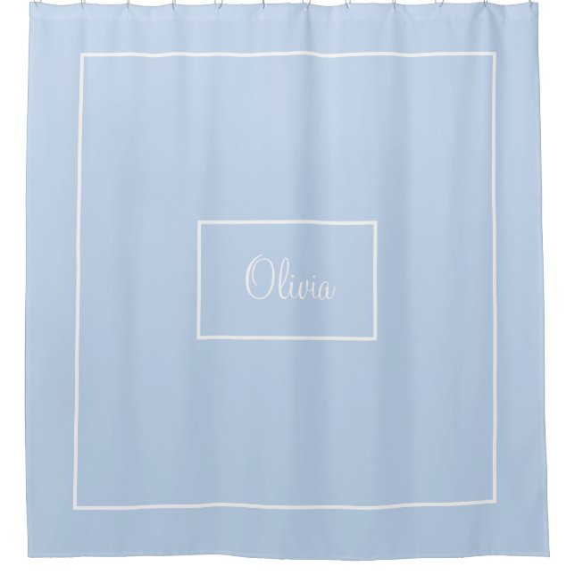 Cortina Para Box Toalha monogramada azul  (Frente)