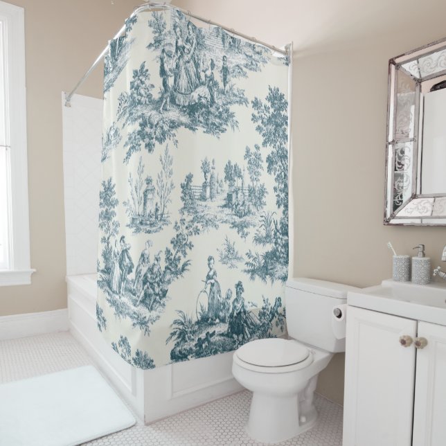 Cortina Para Box Tóile de jouy sage verde elegante (In Situ)