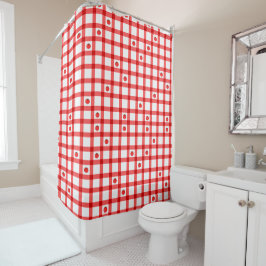 Cortina Para Box Tomates Gingham Vermelhos Fofos