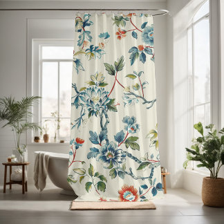Cortina Para Box Toque de padrão floral decorativo chamativo