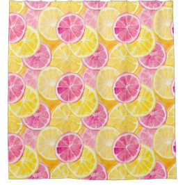 Cortina Para Box Toranja Cor-de-rosa e Chá-limão