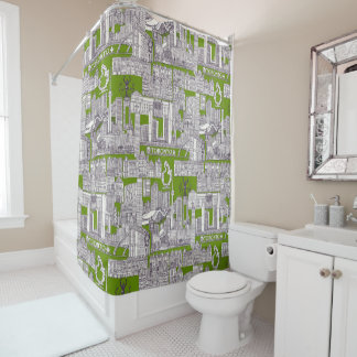 Cortina Para Box Toronto toile amora verde oliva