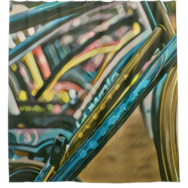 Cortina Para Box Trabalho de arte Bikes (Frente)