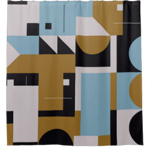 Cortina Para Box Trabalho de arte de composição Bauhaus feito com a