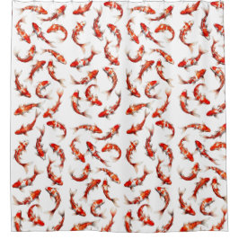 Cortina Para Box Tranquil scene of koi with watercolor technique