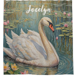 Cortina Para Box Tranquil Swan Serenade